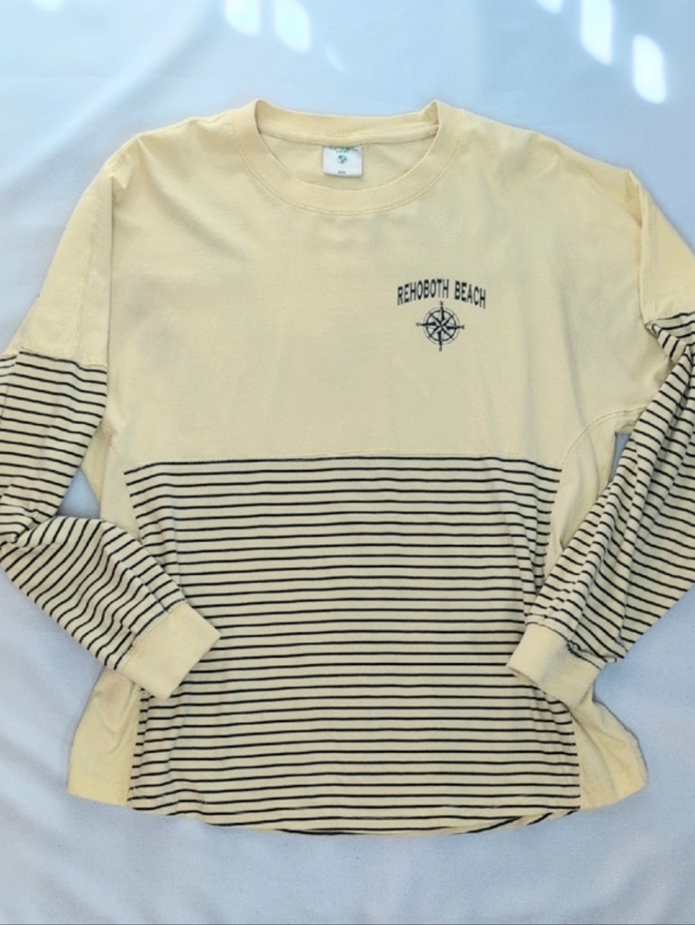 Striped Long Sleeve Tee - Cream/Black